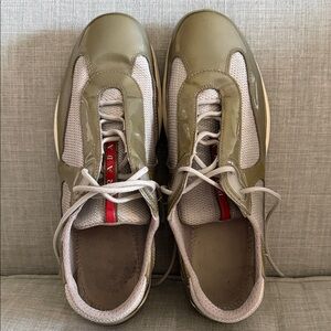 Prada Women’s America’s Cup Sneakers - Olive/Grey Size 40/10